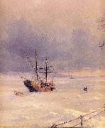 Ivan Aivazovsky Frozen Bosphorus Under Snow oil painting artist